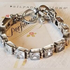 RARE Silpada Sterling Silver & Zirconia Bracelet